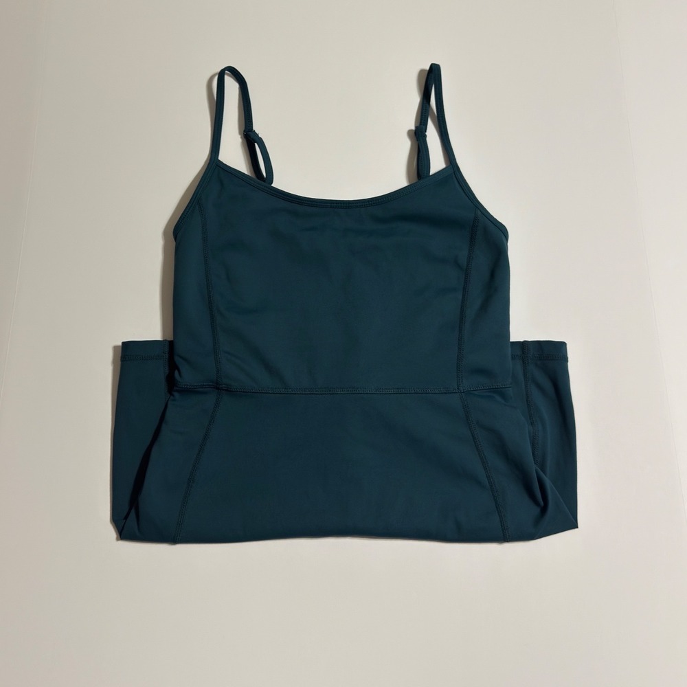 PAC 1980 Active Romper Teal Blue Adjustable Straps Built-in Bra Small